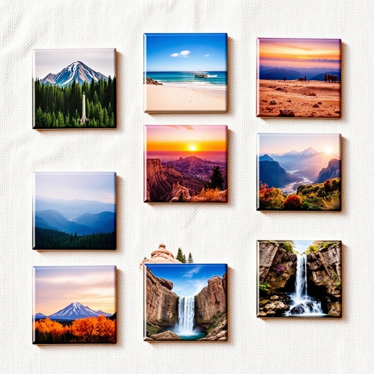 Square Photo Magnet — Set of 9